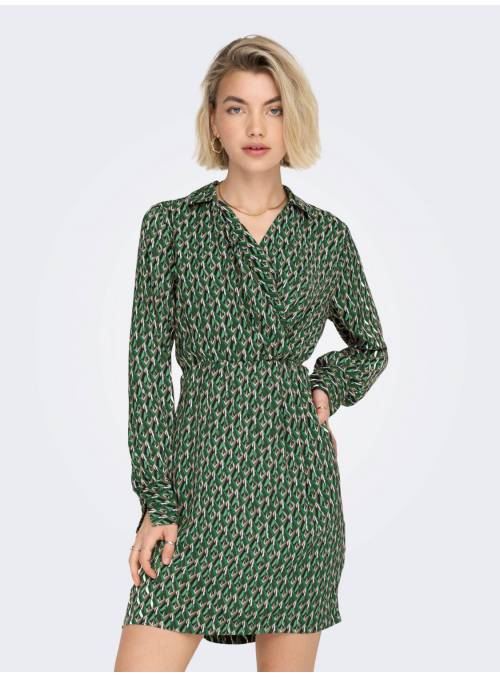 DRESS FEM WOV PL100 - GREEN - Cool graph