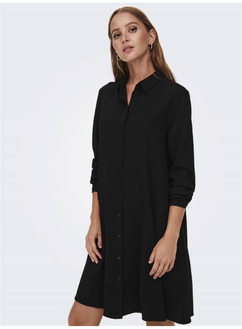 DRESS FEM WOV PL100 - BLACK - 