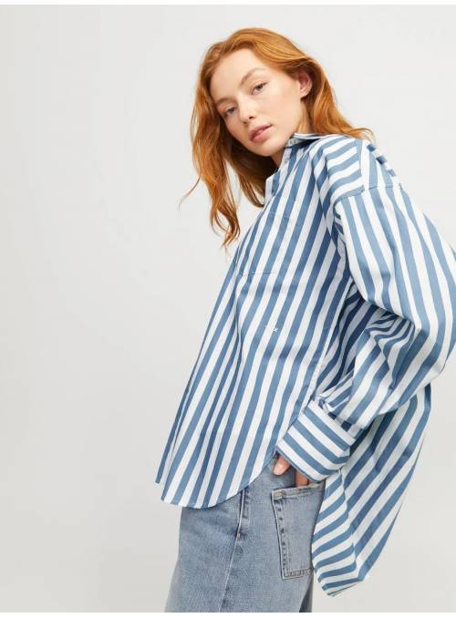 CAMISA OVERSIZE RAYAS AZUL JJXX