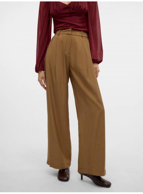 PANTALON PERRY PINZAS CAMEL VERO MODA