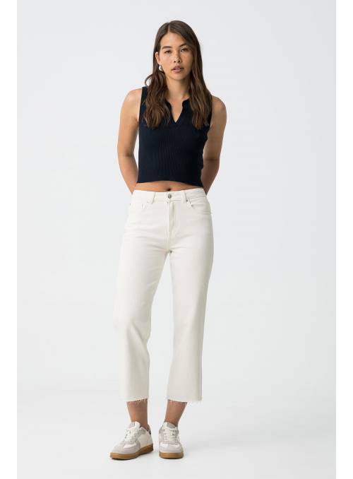 VAQUERO SOLANGE CROPPED BLANCO